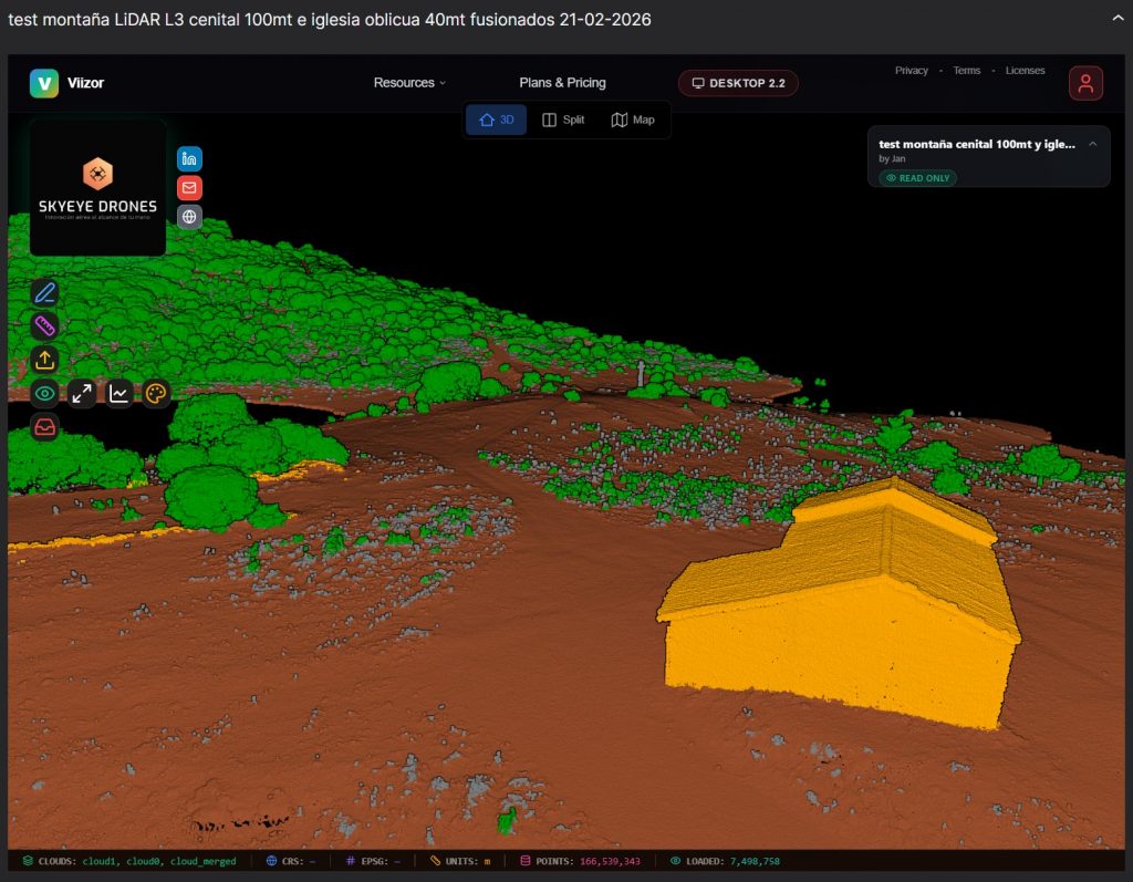 visor nube de puntos LiDAR